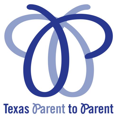 Blue Texas Parent to Parent logo resembling the shape of a butterfly
