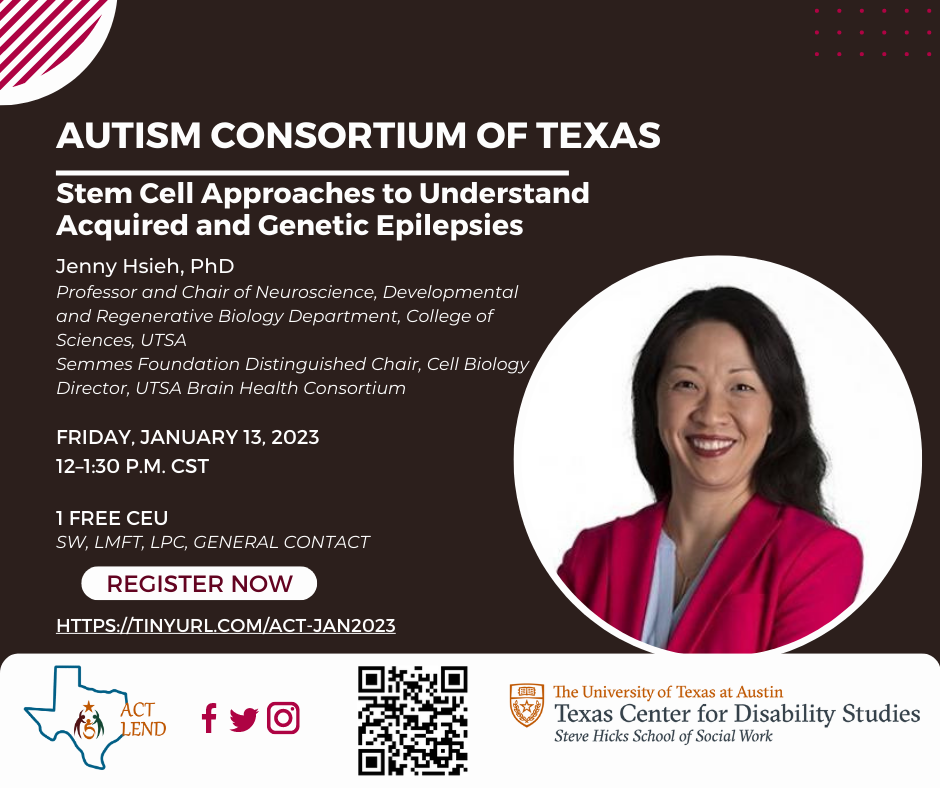 Autism Consortium of Texas January meeting to be held on January 13, 2023 at 12PM