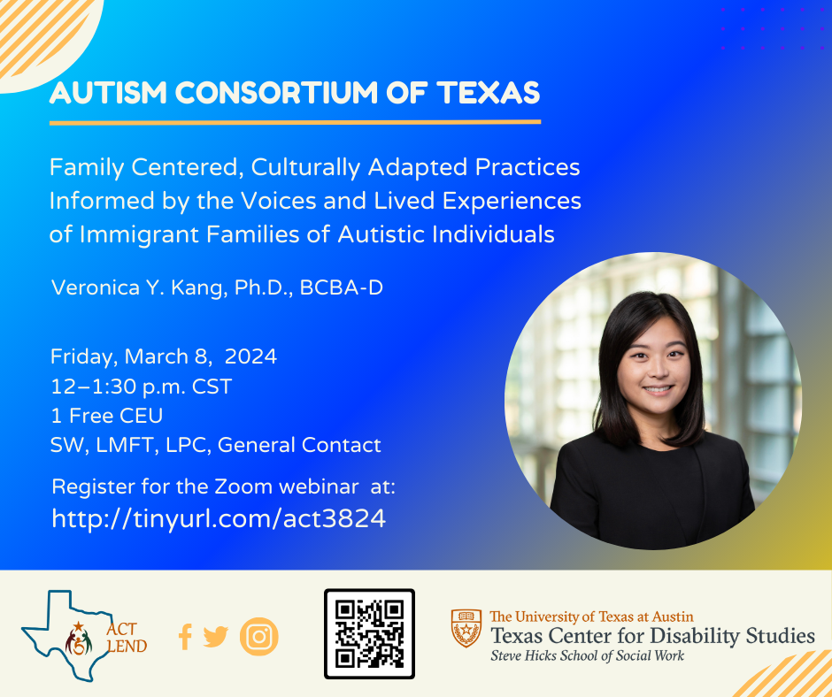 Flyer for Autism Consortium of Texas March Webinar