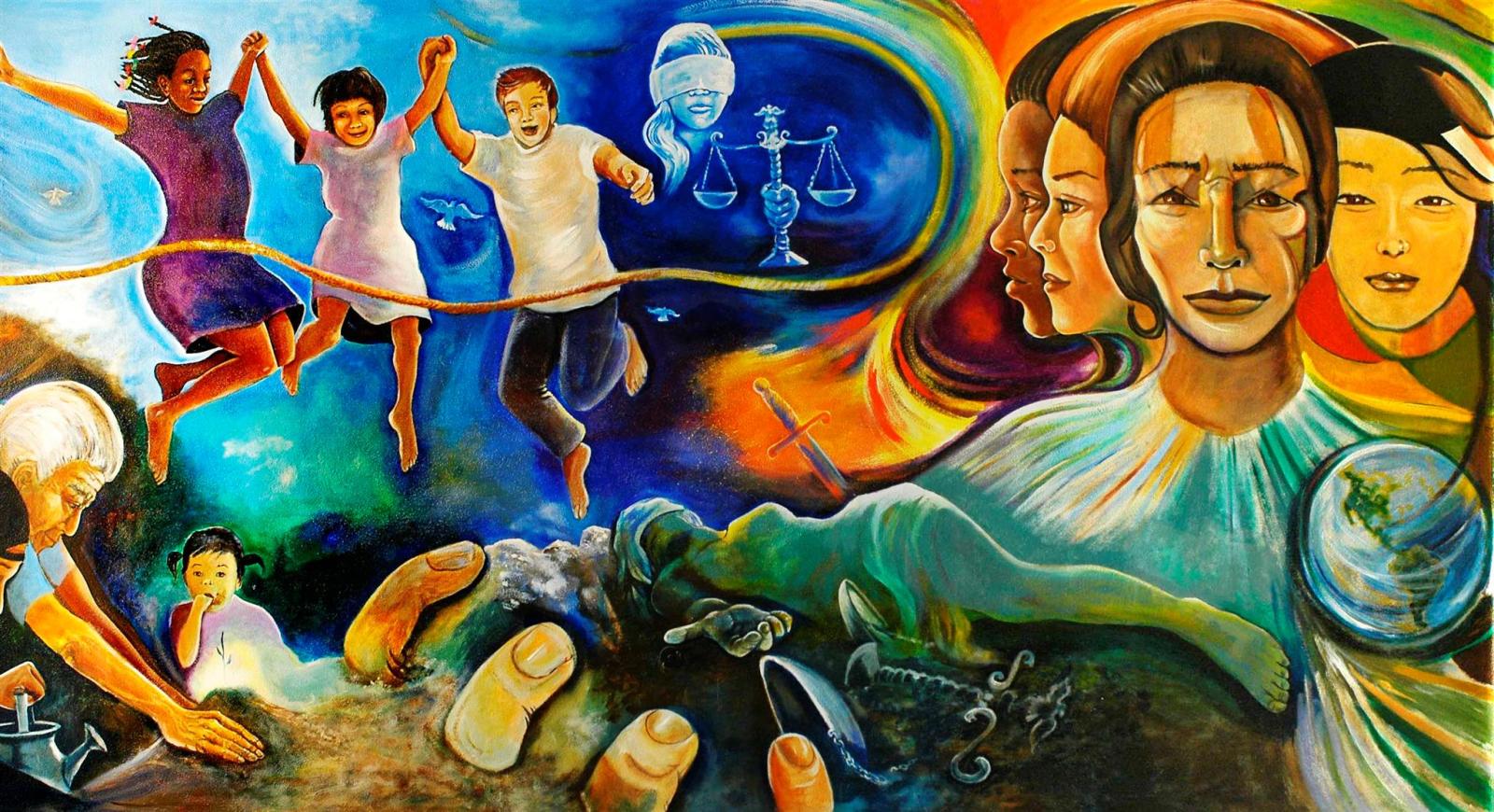 Image of mural from the School of Social work at UT Austin.