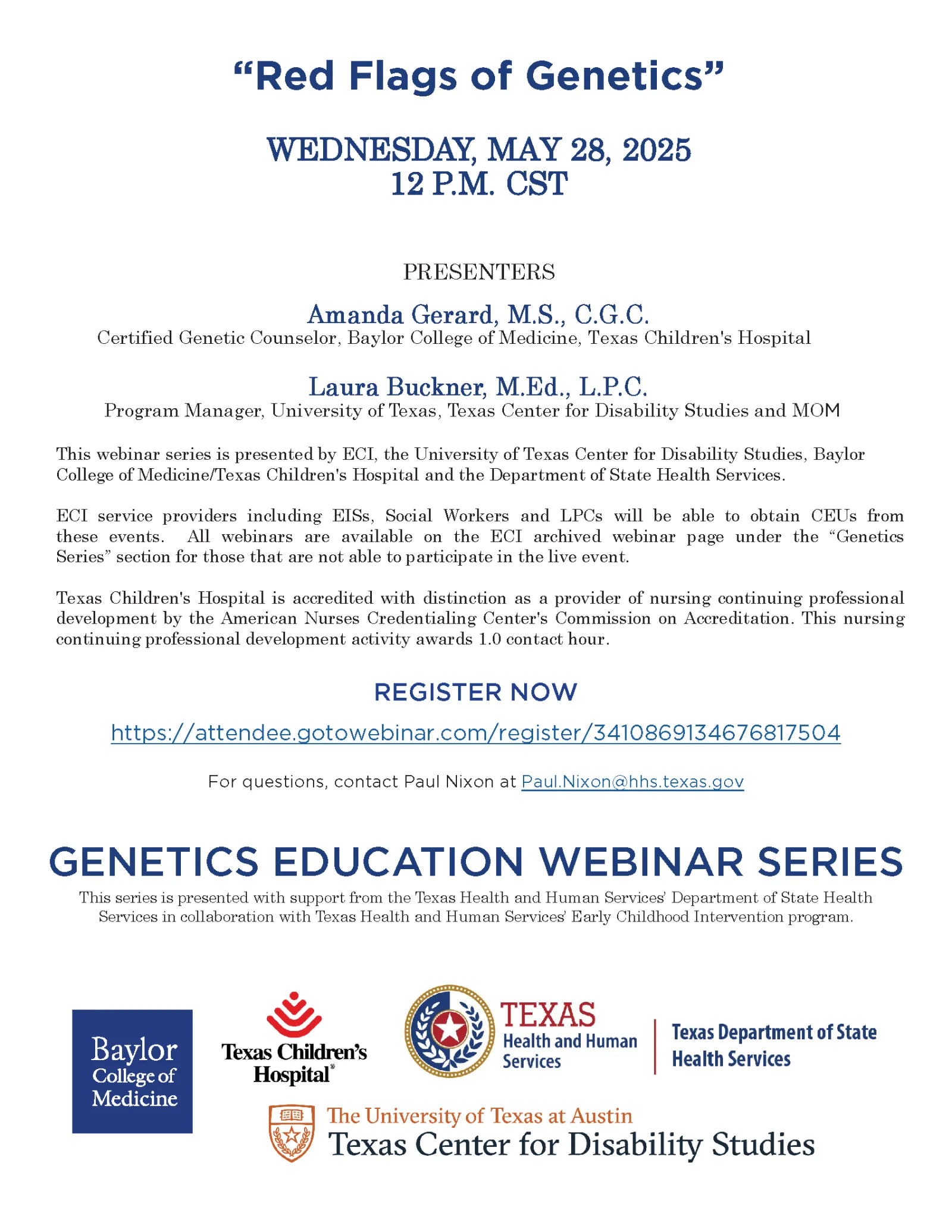 may 28th genetics webinar
