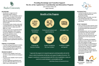 Providing Knowledge and Transition Support: The Arc of the Capital Area’s Guardianship and Alternatives Program poster