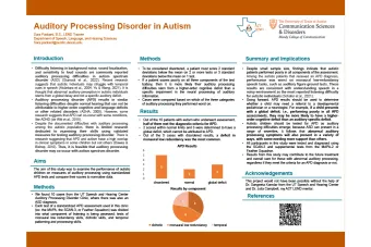 Auditory Processing Disorder in Autism poster