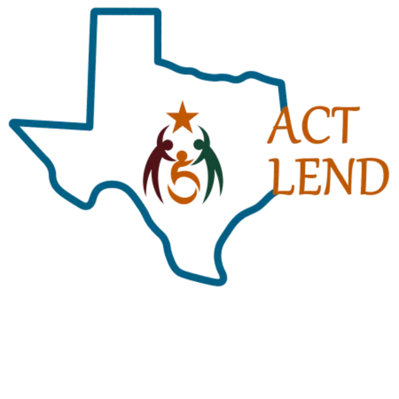act lend logo; three people holding a star to indicate austin on the texas map